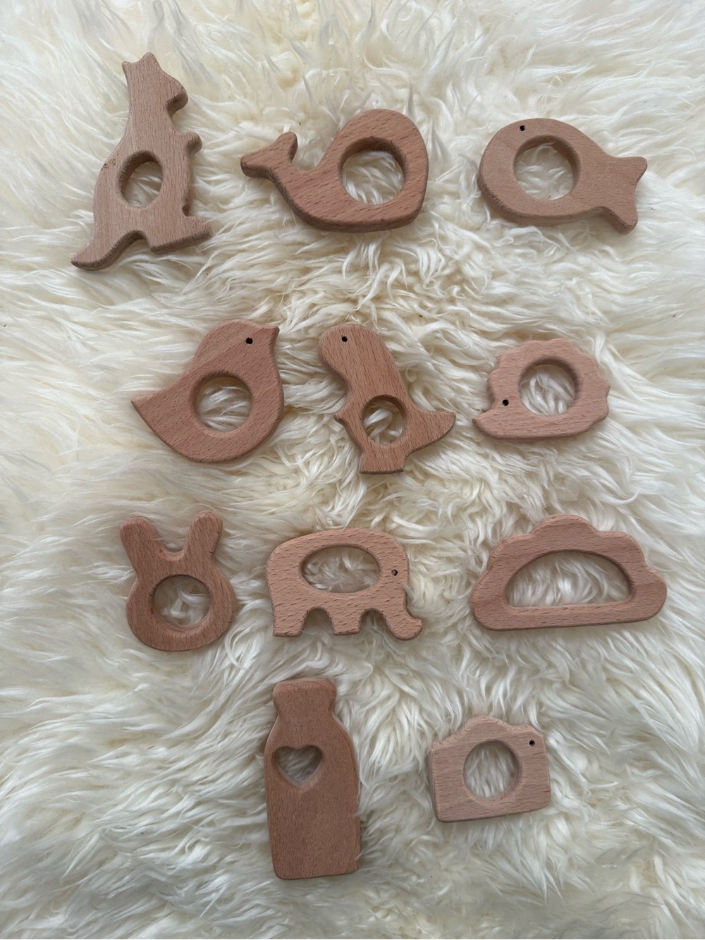 Bundle of 11 Wooden Baby Teether Toys
